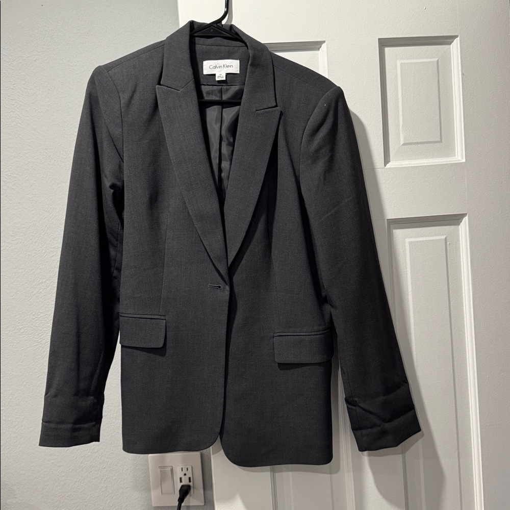 Calvin Klein Charcoal Gray Blazer
